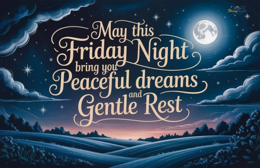Beautiful Good Night Friday Blessings for a peaceful night and restful sleep.