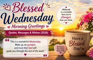 Blessed Wednesday morning greetings image with quotes, messages and wishes 2026