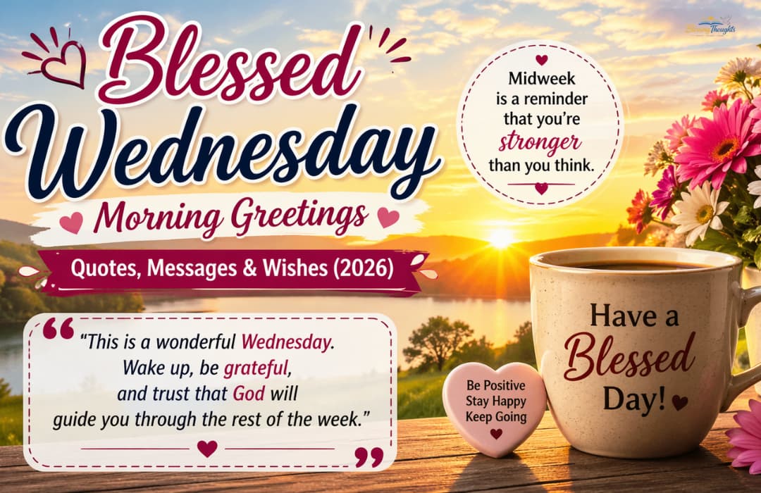 Blessed Wednesday morning greetings image with quotes, messages and wishes 2026