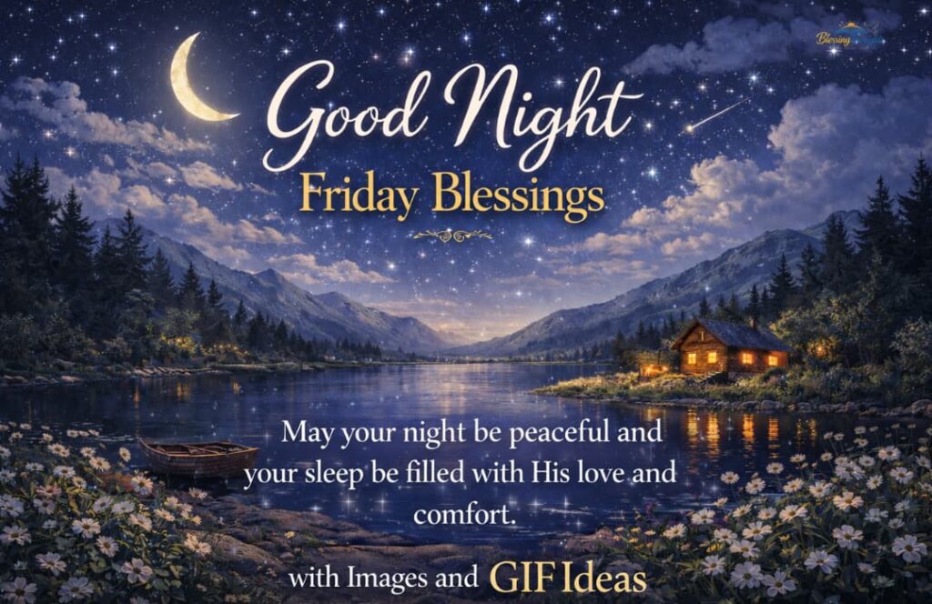 Creative Good Night Friday Blessings with images and GIF ideas for a peaceful night.