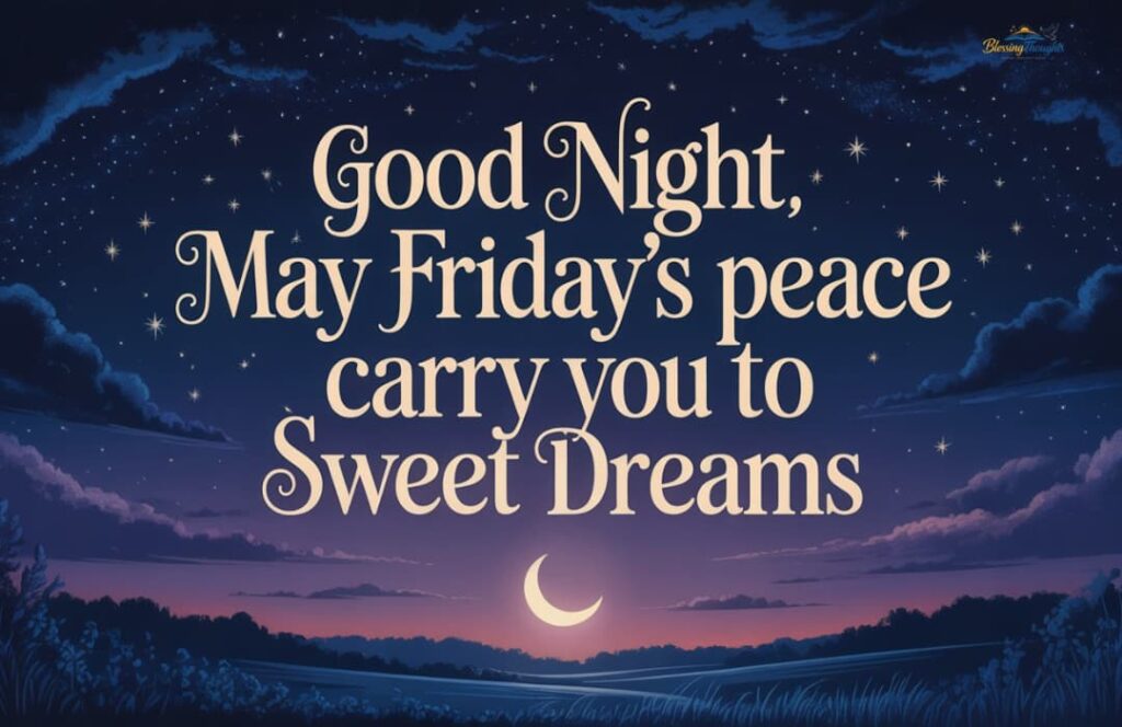 Good Night Friday Blessings with beautiful images and animated GIF ideas for a peaceful night.