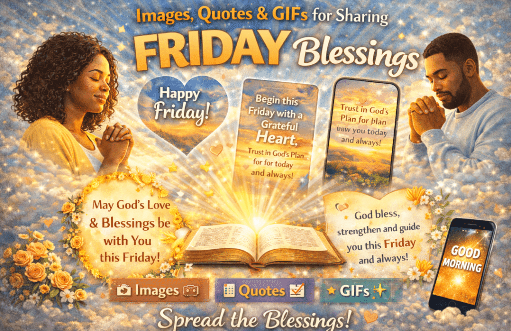 Beautiful Friday blessings image for social media sharing