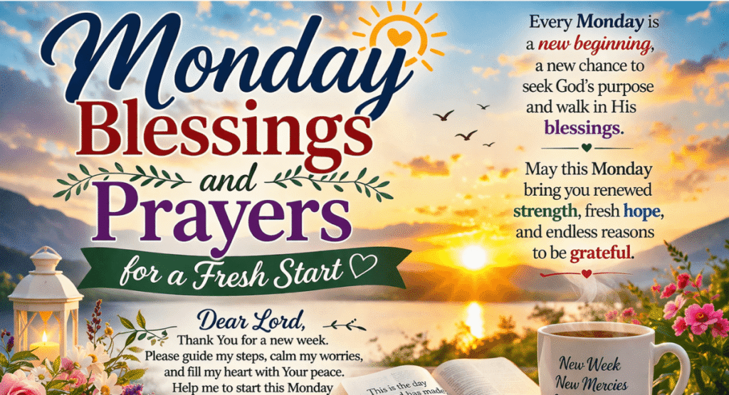 Powerful Monday morning prayer for a fresh start and divine guidance