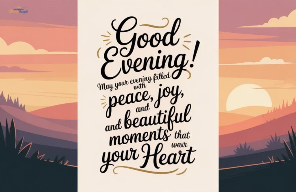 Romantic and sweet good evening messages for him and her with a beautiful sunset heart aesthetic 2026.