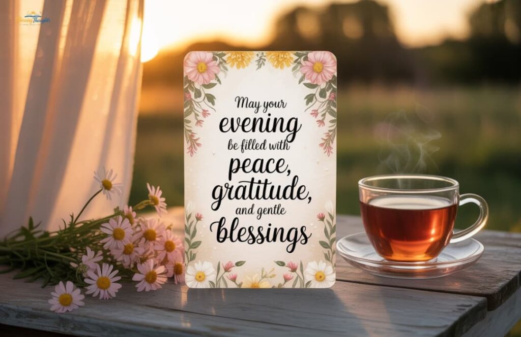 Short good evening quotes and aesthetic captions for Instagram and social media 2026.