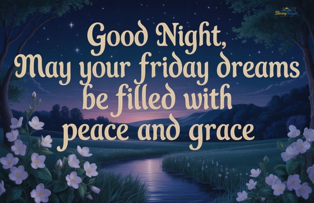 Spiritual Good Night Friday Blessings and prayers for a peaceful, blessed sleep.