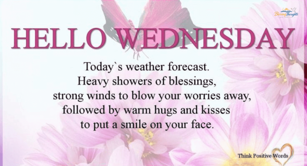 Beautiful Wednesday blessings quotes with aesthetic background"