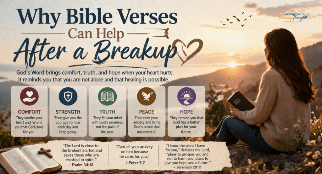 Benefits of using Bible verses for emotional healing and comfort after a breakup.