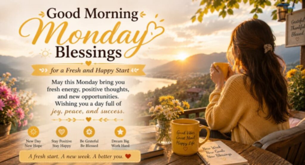 Good morning Monday blessings for a fresh and happy start to the week.