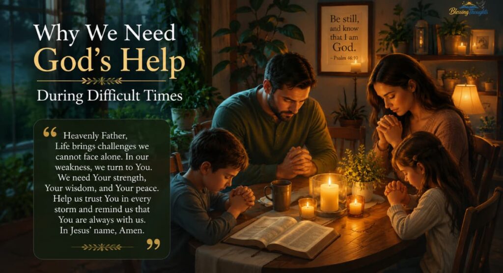 A person in prayer, reflecting on faith and a powerful prayer for God's help in times of need.